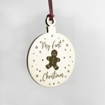 My 1st Christmas Bauble Wooden Hanging Tree Decoration New Baby