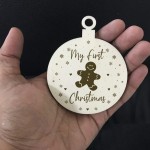 My 1st Christmas Bauble Wooden Hanging Tree Decoration New Baby