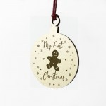 My 1st Christmas Bauble Wooden Hanging Tree Decoration New Baby