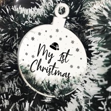 My 1st Christmas Bauble Engraved Heart Hanging Tree Decoration