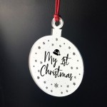 My 1st Christmas Bauble Engraved Heart Hanging Tree Decoration