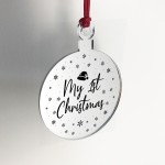My 1st Christmas Bauble Engraved Heart Hanging Tree Decoration