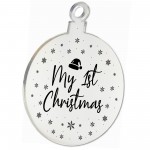 My 1st Christmas Bauble Engraved Heart Hanging Tree Decoration
