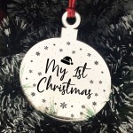 My 1st Christmas Bauble Engraved Heart Hanging Tree Decoration