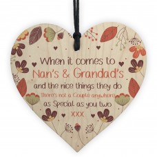 Nan And Grandad Gift For Birthday Christmas Wooden Heart