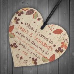 Nan And Grandad Gift For Birthday Christmas Wooden Heart