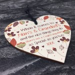 Nan And Grandad Gift For Birthday Christmas Wooden Heart