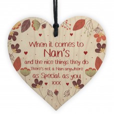 Gift For Nan Wooden Heart Birthday Christmas Gift For Nan