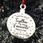 Personalised Christmas Bauble For Family Favourite Place Engrave