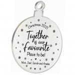 Personalised Christmas Bauble For Family Favourite Place Engrave