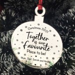 Personalised Christmas Bauble For Family Favourite Place Engrave