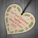 Our First Christmas Together Bauble Wood Heart Tree Decoration