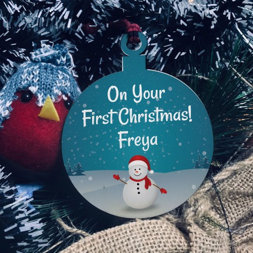 On Your First Christmas Bauble ANY NAME Personalised Decoration