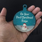 On Your First Christmas Bauble ANY NAME Personalised Decoration