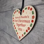 1st Christmas Together Wood Bauble Tree Decoration Personalised