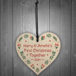 Personalised 1st Christmas Together Wood Bauble Xmas Tree Decor