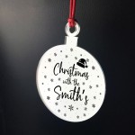 Personalised Christmas With The Any Surname Hanging Tree Decor