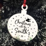 Personalised Christmas With The Any Surname Hanging Tree Decor