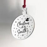 Personalised Christmas With The Any Surname Hanging Tree Decor