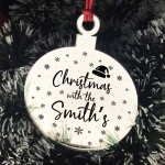 Personalised Christmas With The Any Surname Hanging Tree Decor