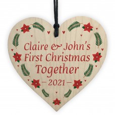 First Christmas Together Wood Bauble Personalised Tree Decor