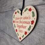 First Christmas Together Wood Bauble Personalised Tree Decor