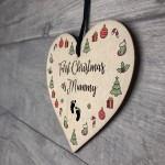 1st Christmas As Mummy Bauble Wooden Heart Tree Decoration