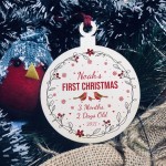 Babys 1st Christmas Bauble Personalised Daughter Son Gift