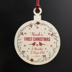 Babys 1st Christmas Bauble Personalised Daughter Son Gift