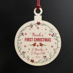 Babys 1st Christmas Bauble Personalised Daughter Son Gift