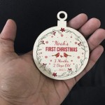 Babys 1st Christmas Bauble Personalised Daughter Son Gift