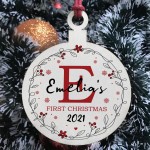 Baby 1st First Christmas Bauble Personalised Hanging Tree Decor