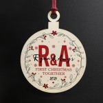 Personalised Initial 1st Christmas Together Bauble Tree Decor