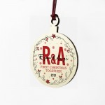 Personalised Initial 1st Christmas Together Bauble Tree Decor