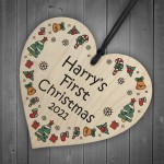 Baby's 1st Christmas Bauble Personalised Heart Xmas Tree Decor