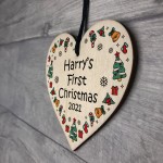 Baby's 1st Christmas Bauble Personalised Heart Xmas Tree Decor