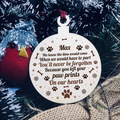 Personalised Memorial Gift For Pet Wood Hanging Christmas Decor