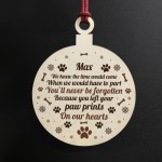 Personalised Memorial Gift For Pet Wood Hanging Christmas Decor