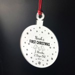 Babys First Christmas Bauble Engraved Tree Decoration