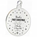 Babys First Christmas Bauble Engraved Tree Decoration