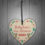 Babys 1st Christmas Bauble Tree Decoration Personalised Heart