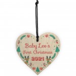 Babys 1st Christmas Bauble Tree Decoration Personalised Heart