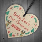 Babys 1st Christmas Bauble Tree Decoration Personalised Heart