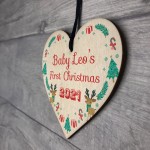 Babys 1st Christmas Bauble Tree Decoration Personalised Heart