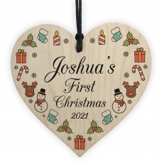 Cute 1st Christmas Bauble Tree Decoration Personalised New Baby