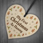 1st Christmas As Nanny Bauble Wooden Heart Tree Decoration