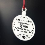 Personalised Memorial Gift For Dog Engraved Heart Bauble Xmas