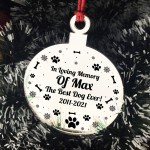 Personalised Memorial Gift For Dog Engraved Heart Bauble Xmas