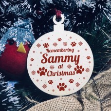 In Memory Gift For Pet Wood Hanging Bauble Christmas Tree Decor