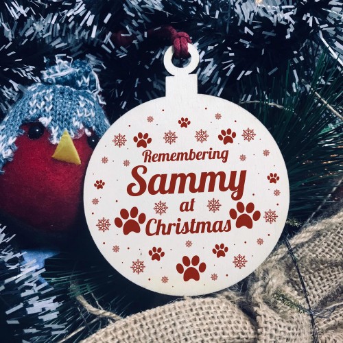 In Memory Gift For Pet Wood Hanging Bauble Christmas Tree Decor In Memory Gift For Pet Wood Hanging Bauble Christmas Tree Decor